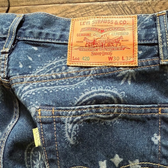 Levis Premium Lot 420 Snoop Dog Edition 501 Unreleased 30 x 32 Paisley Print - Picture 7 of 15